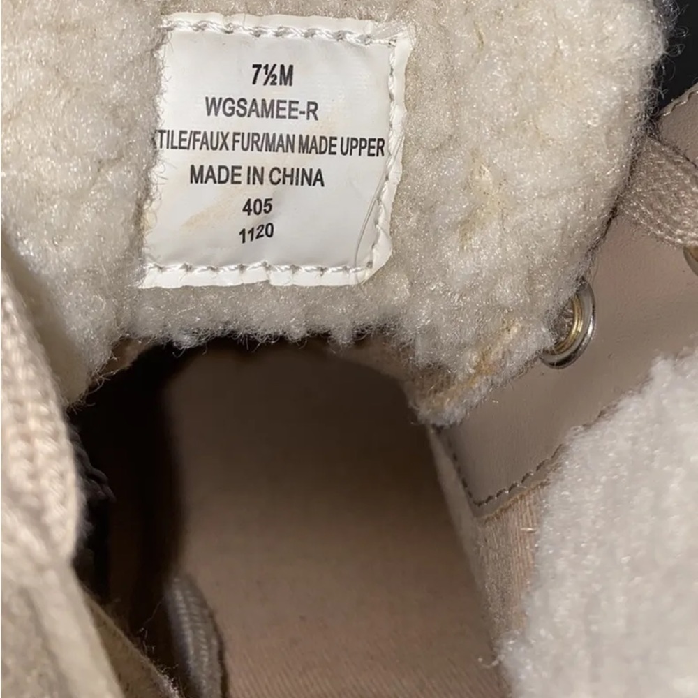 Guess Women’s Suede Hightop Faux Fur Sneakers Sz 7.5 WGSAMEE-R EUC - Picture 10 of 11